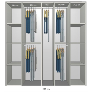 Garderobskåp från bredd 180 cm till 200 cm Modell B